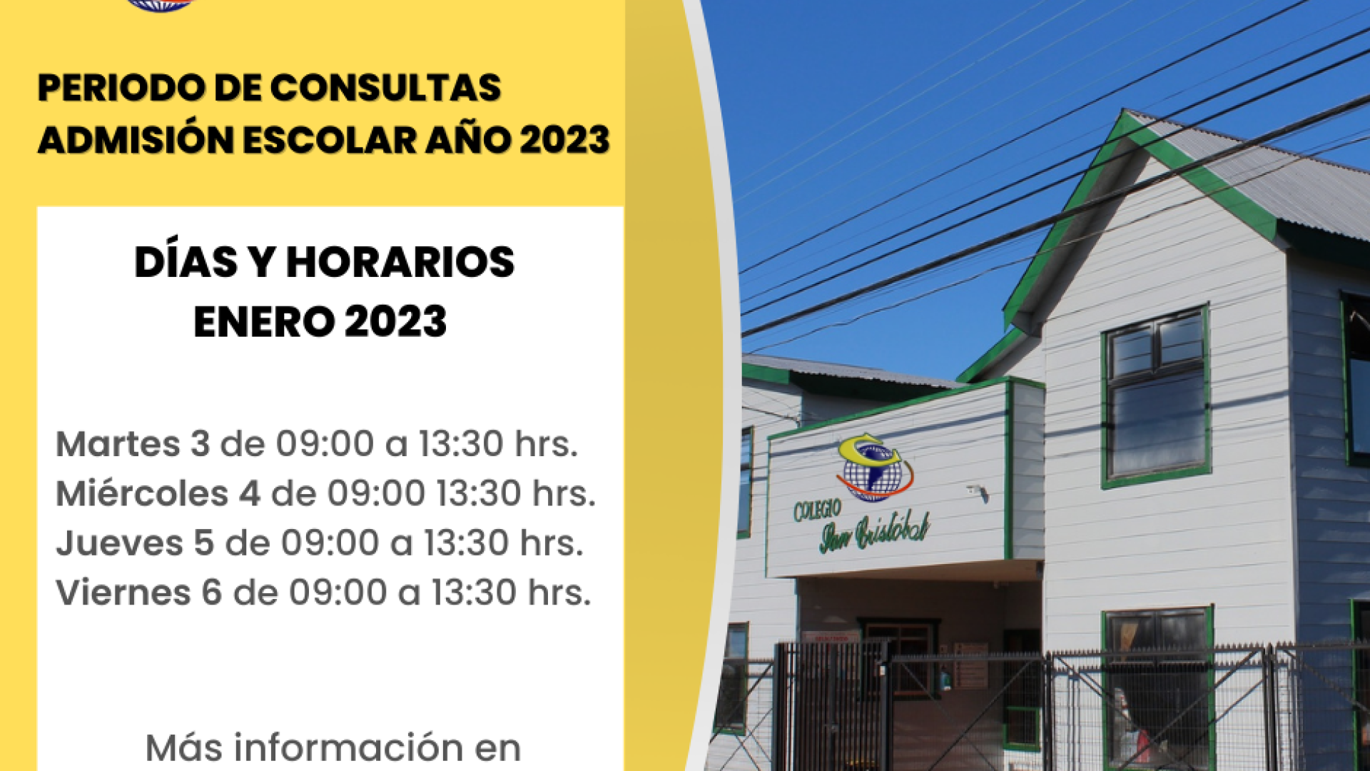 Período de Consultas Admisión Escolar 2023
